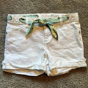 Justice white jean shorts